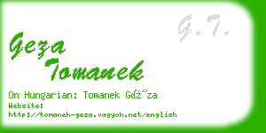 geza tomanek business card